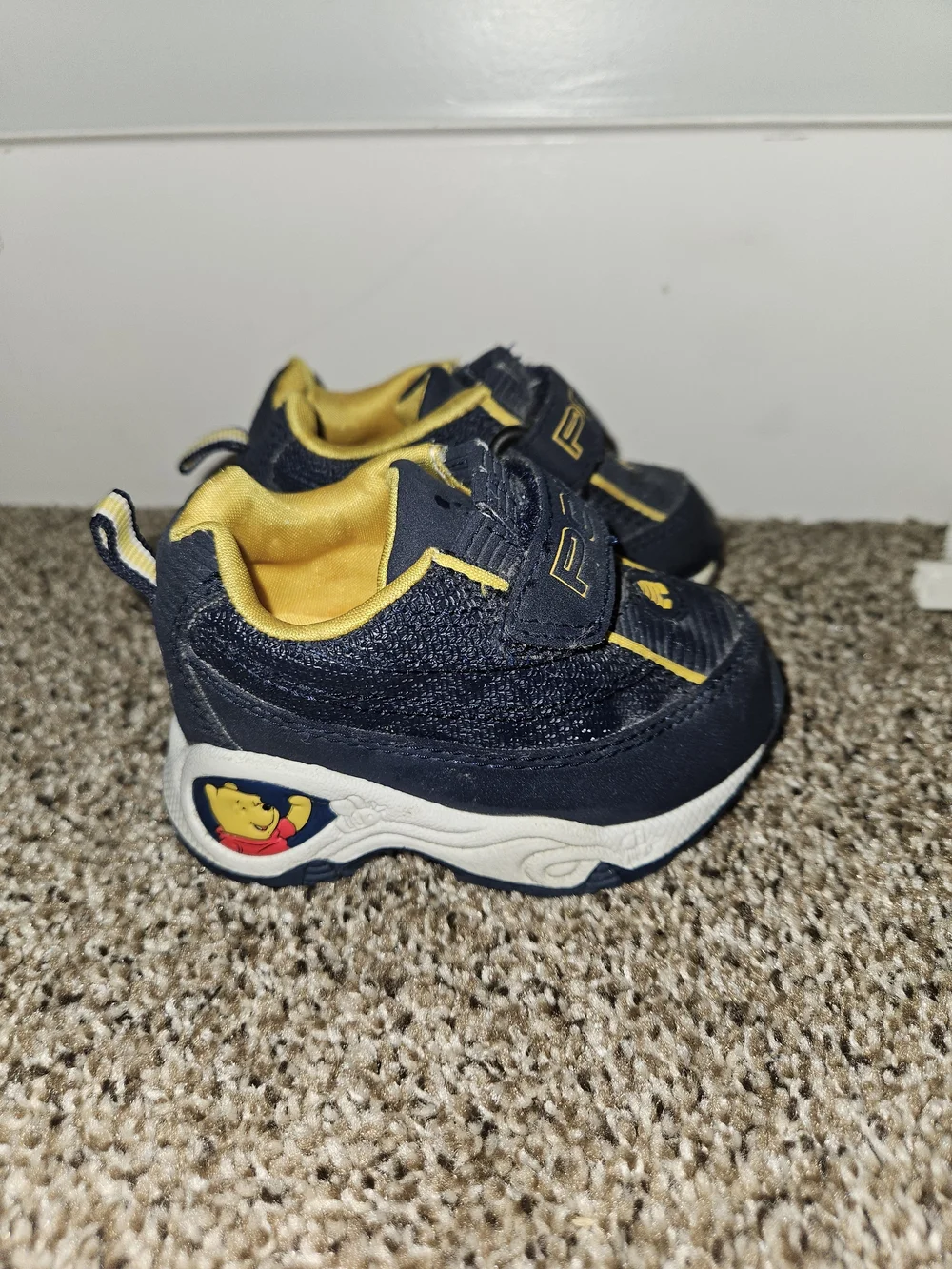 Pooh Vintage Navy & Yellow Toddler Sneakers